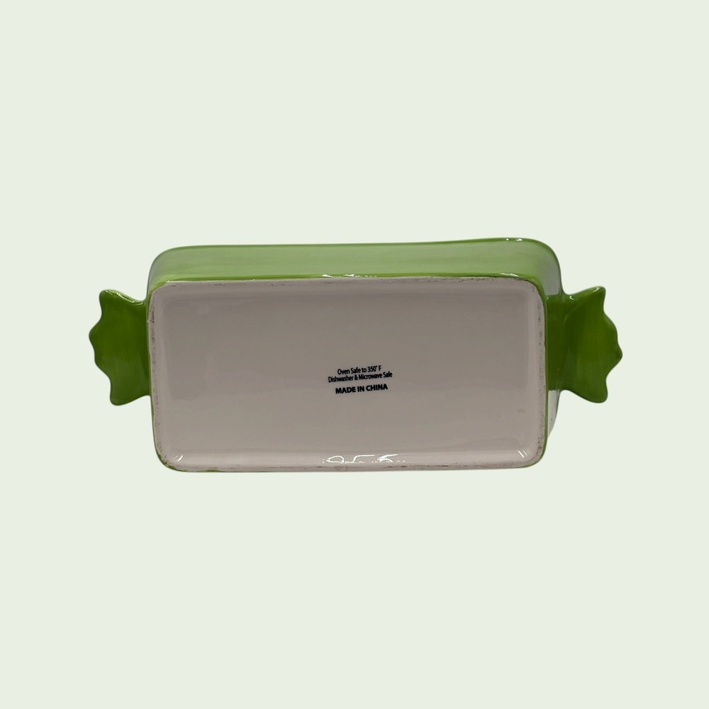 Christmas Candy Wrapper Loaf Pan Set of 2 Ceramic 8" X 3" AND 6" X 3" - Picture 3 of 9